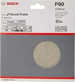 Bosch Professional M480 Best for Wood and Paint Gewebeschleifblatt K220, 125mm, 5 Stück