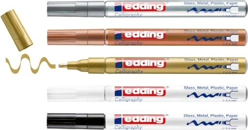 edding 753 Glanzlackmarker Kalligrafie sortiert, 5er-Set