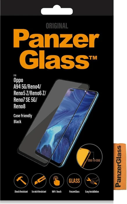 PanzerGlass Edge-to-Edge Case Friendly für Oppo Reno4/A94 5G/Reno5 Z schwarz