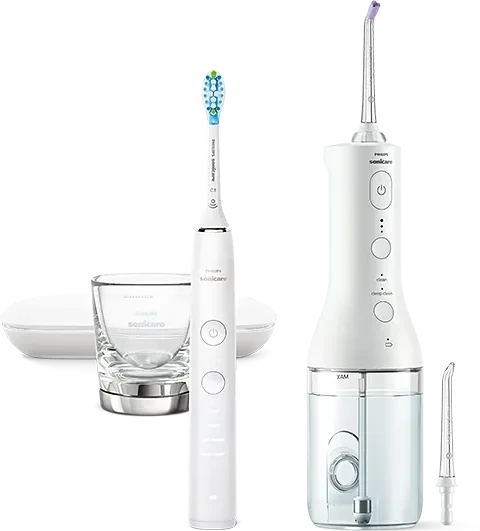 Philips HX3866/41 Cordless Power Flosser 3000 + DiamondClean 9000 weiß