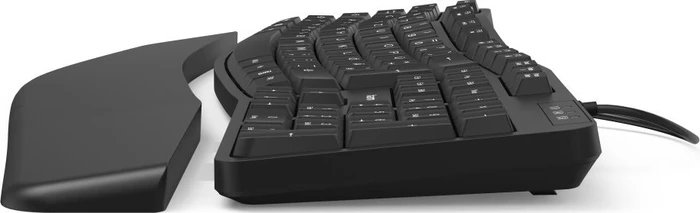 Hama EKC-400 Ergonomische Tastatur mit Handballenauflage, schwarz, USB, DE