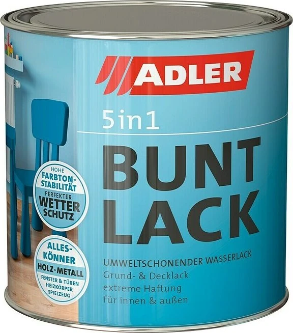 Adler 5in1 Buntlack matt innen und außen anthrazitgrau (RAL7016), 125ml