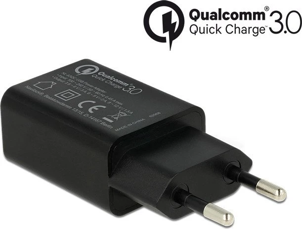 Navilock USB-Ladegerät 1x USB-A Qualcomm Quick Charge 3.0 schwarz
