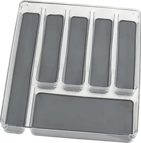 Wenko Kunststoff Besteckeinsatz 6 Fächer grau/transparent