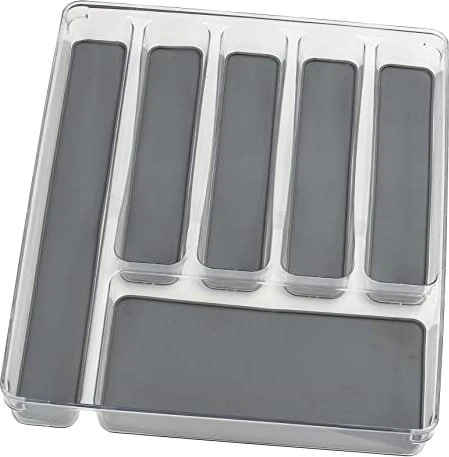 Wenko Kunststoff Besteckeinsatz 6 Fächer grau/transparent