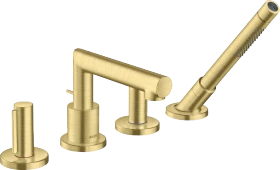 Hansgrohe Axor Uno 4-Loch Wannenrandarmatur mit Zerogriffen brushed brass