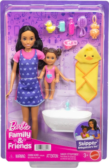 Mattel Barbie - Skipper Babysitters inkl. Spielset mit brünetter Puppe
