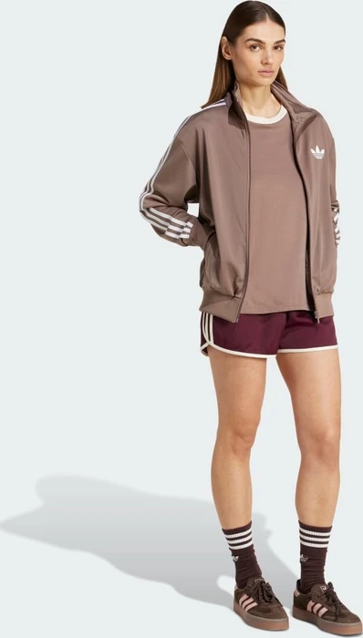 adidas Adicolor 3-Streifen Sprinter Laufhose kurz maroon/cream white (Damen)