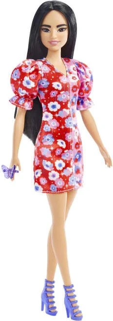 Mattel Barbie - Fashionistas Barbie lange schwarzen Haaren & Blumenkleid