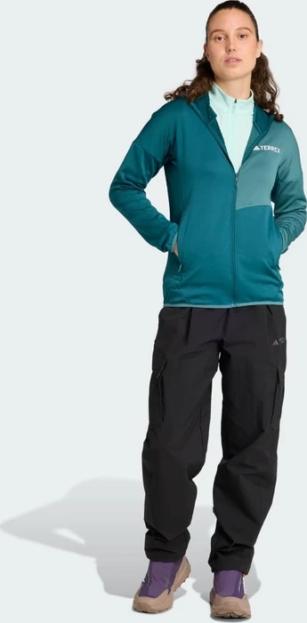 adidas Terrex Xperior Climawarm Light Fleece Hooded Jacke mystery green/preloved teal (Damen)