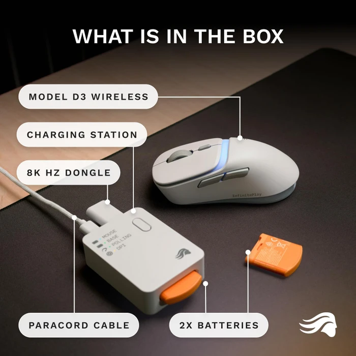 Glorious Model D3 8K Wireless mit Ladestation, weiß, USB/Bluetooth