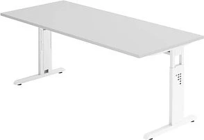 Hammerbacher Ergonomic O-Serie OS19/5/W Schreibtisch 180x80cm grau/weiß