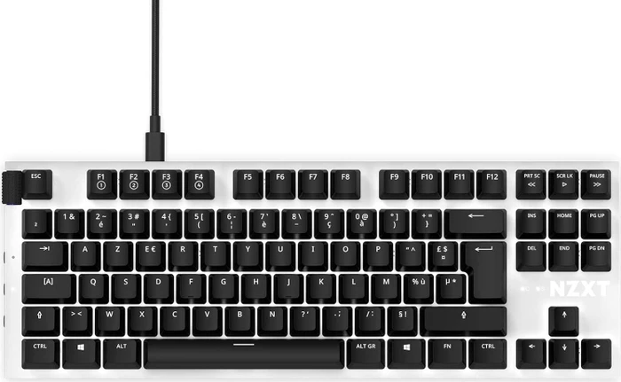 NZXT Function Tenkeyless, matt weiß, LEDs RGB, hot-swap, Gateron RED, USB, FR