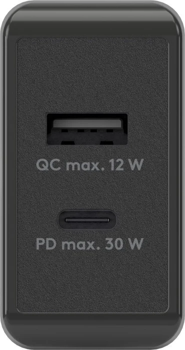 Wentronic Goobay USB-C PD Dual-Schnellladegerät 30W schwarz