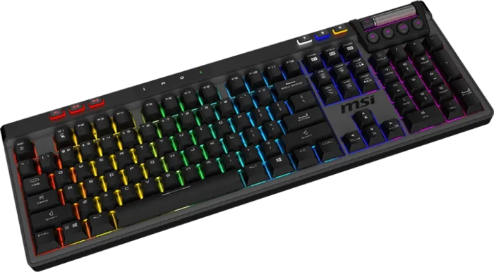 MSI STRIKE PRO Wireless Gaming Keyboard, LEDs RGB, Kailh Midnight Pro Silent Tactile, USB/Bluetooth, DE