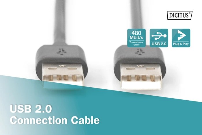 Digitus USB-Kabel, USB-A 2.0, 480Mb/s, 5m