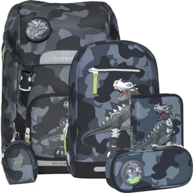 Beckmann Classic Maxi Camo Rex Black Schulrucksack-Set, 6-tlg.