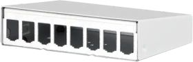 Metz Modulgehäuse, Aufputz Patchfeld, reinweiß, 8-Port, 1HE, weiß