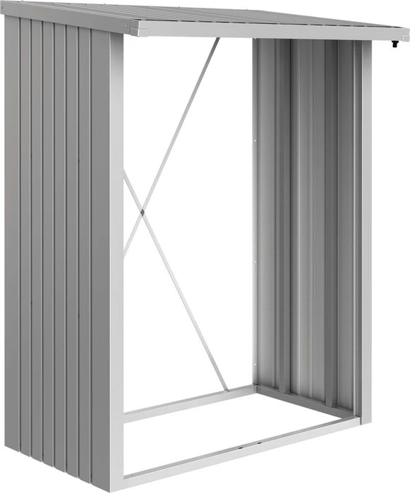 Biohort WoodStock 150 Kaminholzregal 157x102x199cm silber-metallic