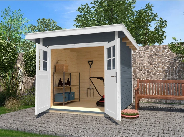 Weka 179 235x211cm Gerätehaus grau