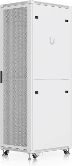 Ubiquiti 42U Rack Cabinet, 19" Rackschrank 42HE, mit Rollen, Gitternetztür, weiß, 800mm tief