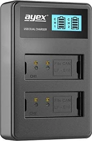 ayex Ladegerät für Canon Akkus Typ LP-E10
