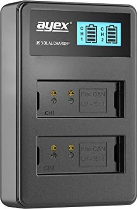 ayex Ladegerät für Canon Akkus Typ LP-E10