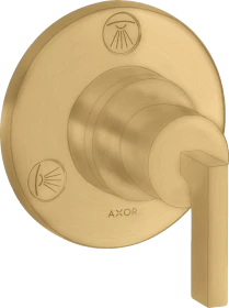 Hansgrohe Axor Citterio Ab- und Umstellventil Trio/ Quattro Unterputz mit Hebelgriff brushed gold optic