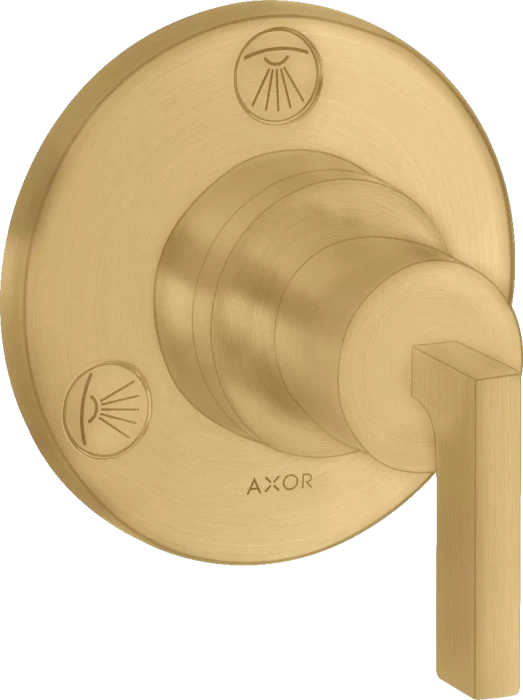 Hansgrohe Axor Citterio Ab- und Umstellventil Trio/ Quattro Unterputz mit Hebelgriff brushed gold optic