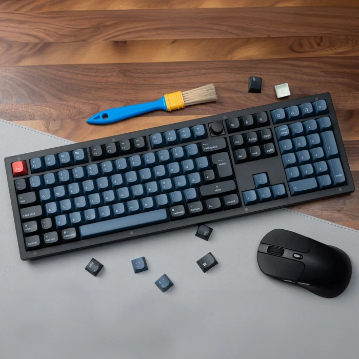 Keychron V6 Knob Version, Frosted Black, PBT, LEDs RGB, hot-swap, Keychron K Pro BROWN, USB & USB-A, DE