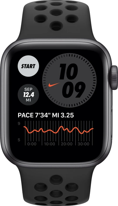 Apple Watch Nike SE (GPS) 40mm space grau mit Sportarmband anthrazit/schwarz