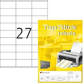TopStick Etiketten Universal, 70x32mm, weiß, 100 Blatt (2700 Etiketten)