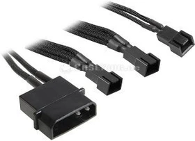 BitFenix Molex auf 3-Pin Adapter, sleeved, 20cm, schwarz