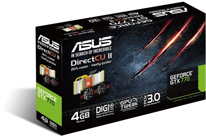 ASUS GeForce GTX 770 DirectCU II, GTX770-DC2-4GD5, 4GB GDDR5, 2x DVI, HDMI, DP