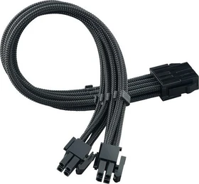 SilverStone PP07E Serie P07E-EPS8B, 4/8-Pin ATX12V Verlängerungskabel, 300mm, sleeved schwarz