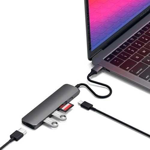 Satechi Aluminium Multi-Port Slim V2 space gray, USB-C 3.0