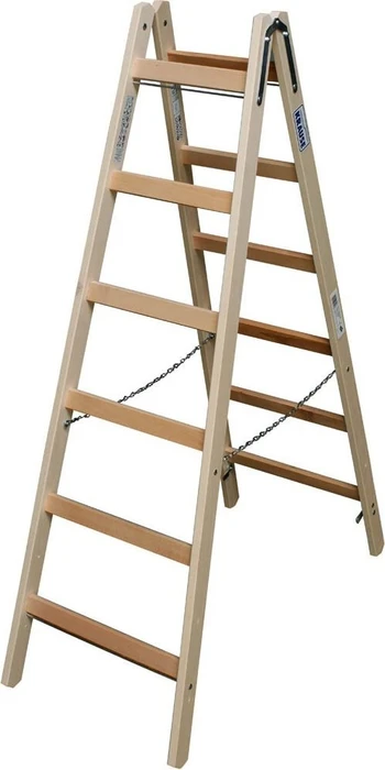 Krause Stabilo Professional Holz-Sprosse 2-tlg. Stehleiter, 2x 6 Stufen