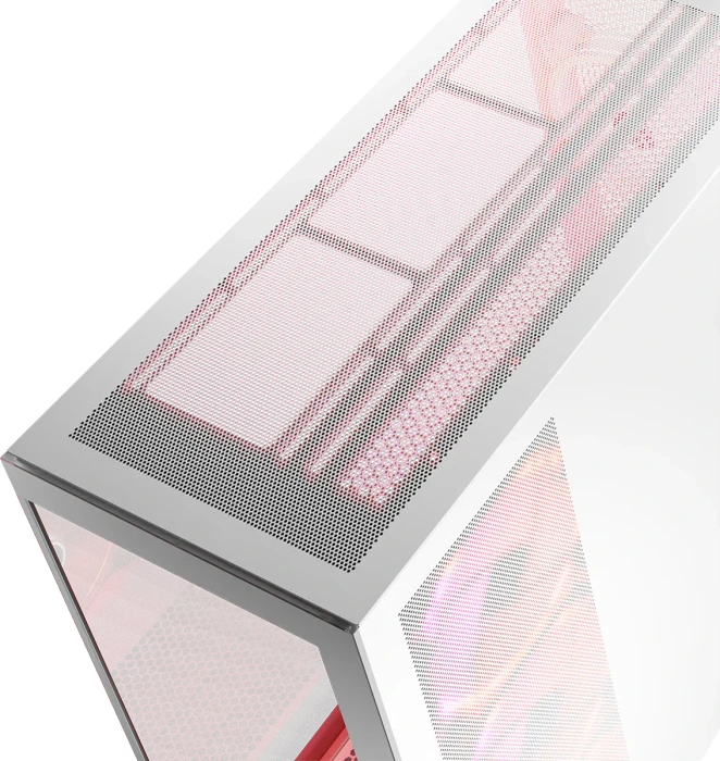 Modecom Volcano Space Apex ARGB Midi White, weiß, Glasfenster