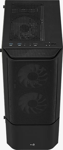AeroCool Quantum Mesh [V2], schwarz, Lüfter LED Fixed RGB, Glasfenster