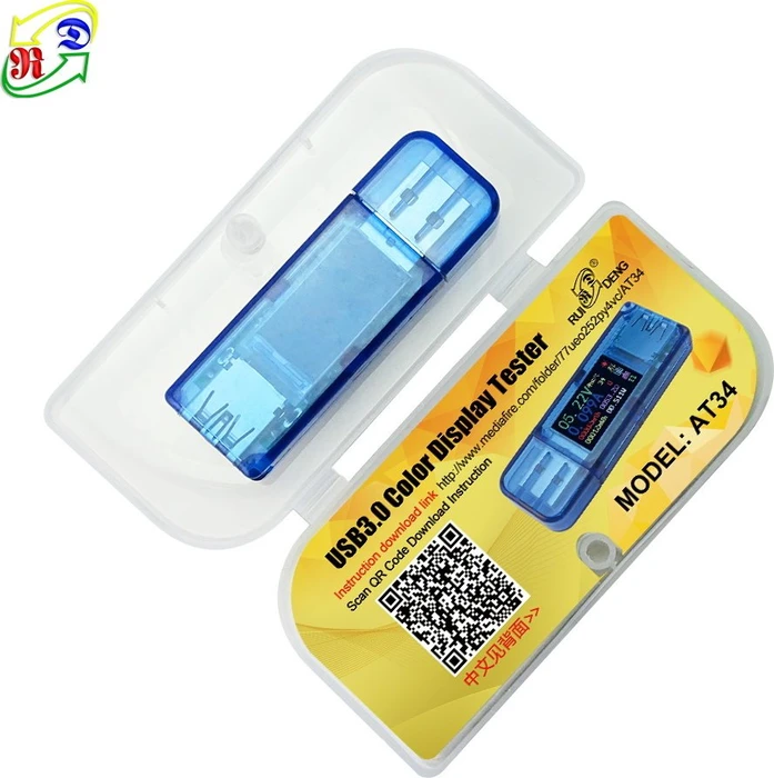 RD Tech AT34 USB-A Leistungsmonitor und Ladeprotokoll-Analysegerät, USB-A