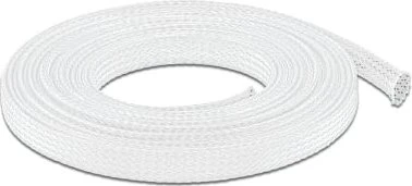 DeLOCK Geflechtschlauch dehnbar, 12mm, 5m, weiß