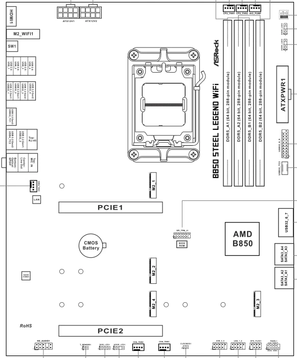 ASRock B850 Steel Legend WiFi (AMD AM5)
