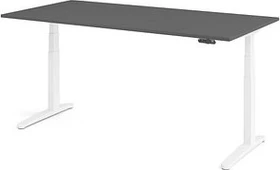 Hammerbacher Ergonomic Aktiv XBHM12 elektrisch höhenverstellbarer Sitz-Steh-Schreibtisch 200x100cm graphit/weiß