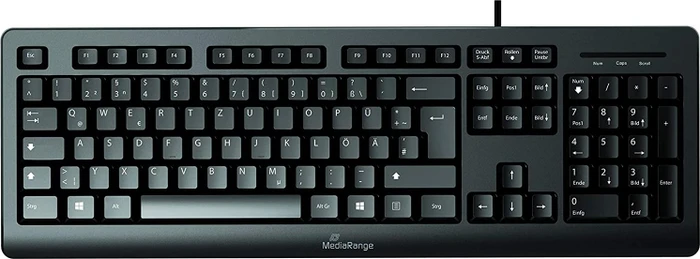 MediaRange kabelgebundene Tastatur, schwarz, USB, DE
