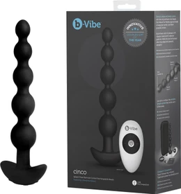b-Vibe Cinco Anal Beads schwarz