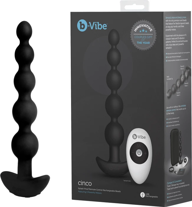 b-Vibe Cinco Anal Beads schwarz
