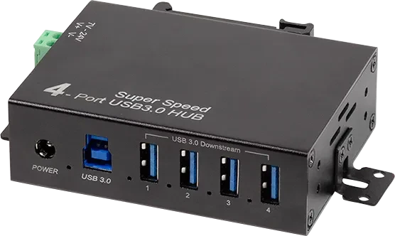 LogiLink Industrial Railmount USB-Hub, 4x USB-A 3.0, USB-B 3.0 [Buchse]