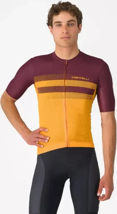 Castelli Simbolo Trikot kurzarm vivid orange/deep bordeaux (Herren)