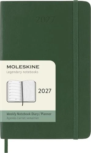 Moleskine Wochen-Notizkalender 1 Woche/1 Seite 2027, A6, Softcover, grün