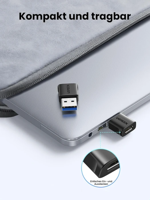 Ugreen USB-Adapter, USB-C 3.1 [Buchse] auf USB-A 3.1 [Stecker], 3er-Pack